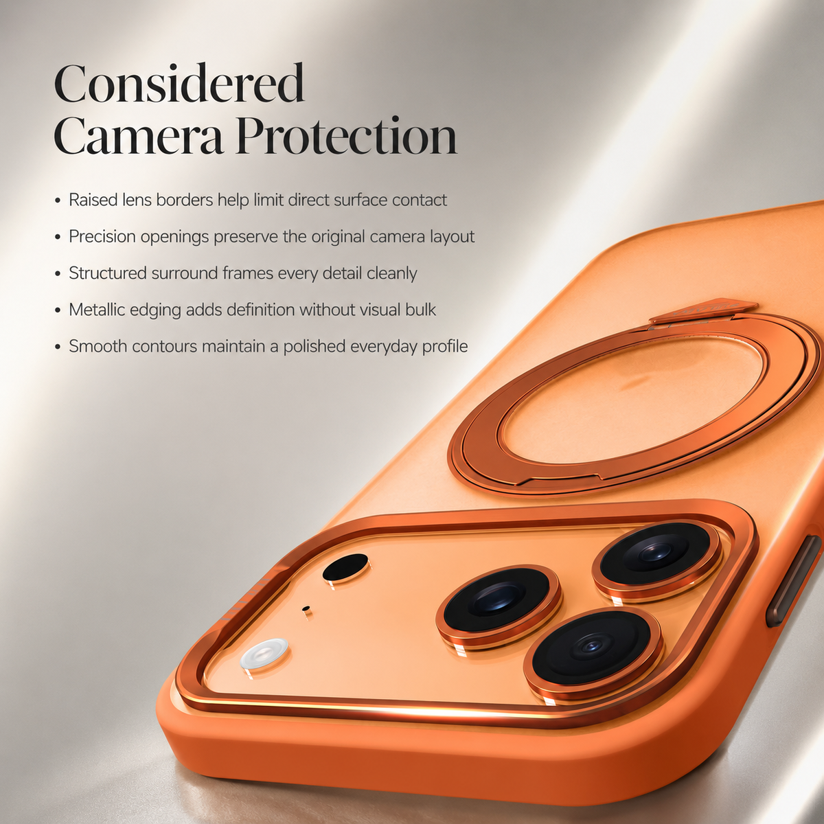 Premium iPhone Case 360 Rotating Magnetic Kickstand Skin Feel MagSafe Metal Lens Protection Shockproof Slim Fit Non Slip Durable Protective Phone Cover Case