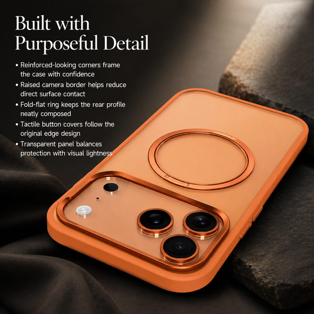 Premium iPhone Case 360 Rotating Magnetic Kickstand Skin Feel MagSafe Metal Lens Protection Shockproof Slim Fit Non Slip Durable Protective Phone Cover Case