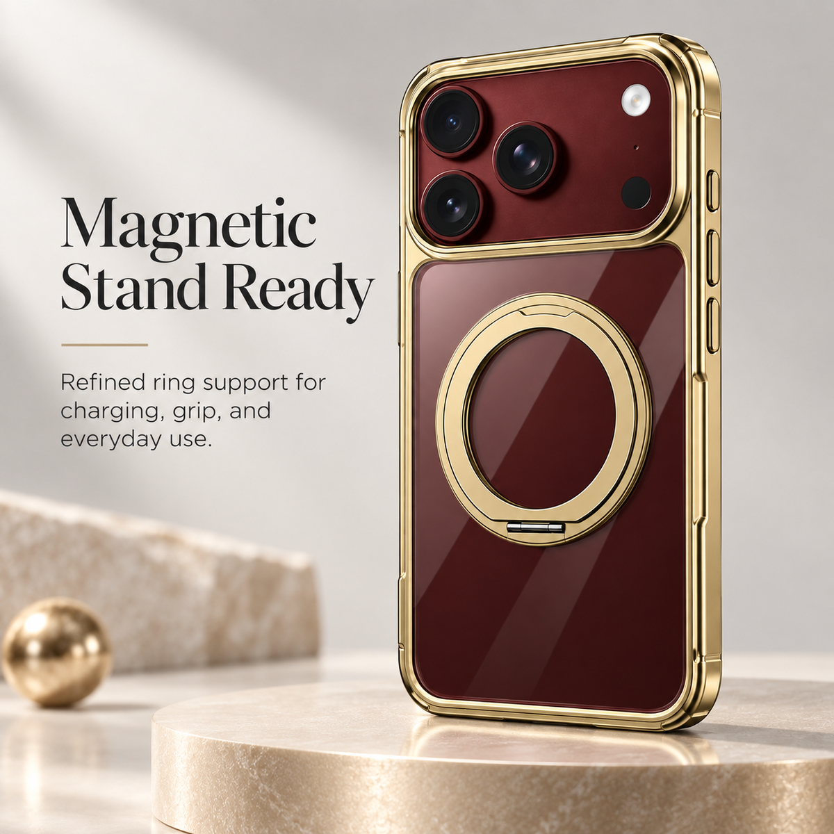Premium iPhone Case 360 Rotating Stand Transparent MagSafe Magnetic Holder Foldable Stand Cover Shockproof Slim Durable Clear Protective Phone Cover Shell Case