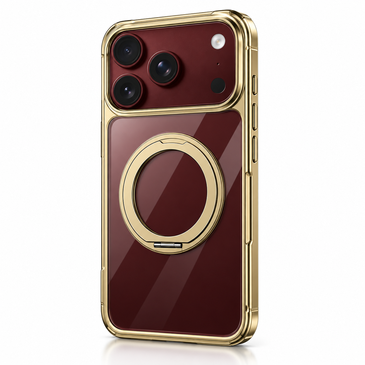 Premium iPhone Case 360 Rotating Stand Transparent MagSafe Magnetic Holder Foldable Stand Cover Shockproof Slim Durable Clear Protective Phone Cover Shell Case