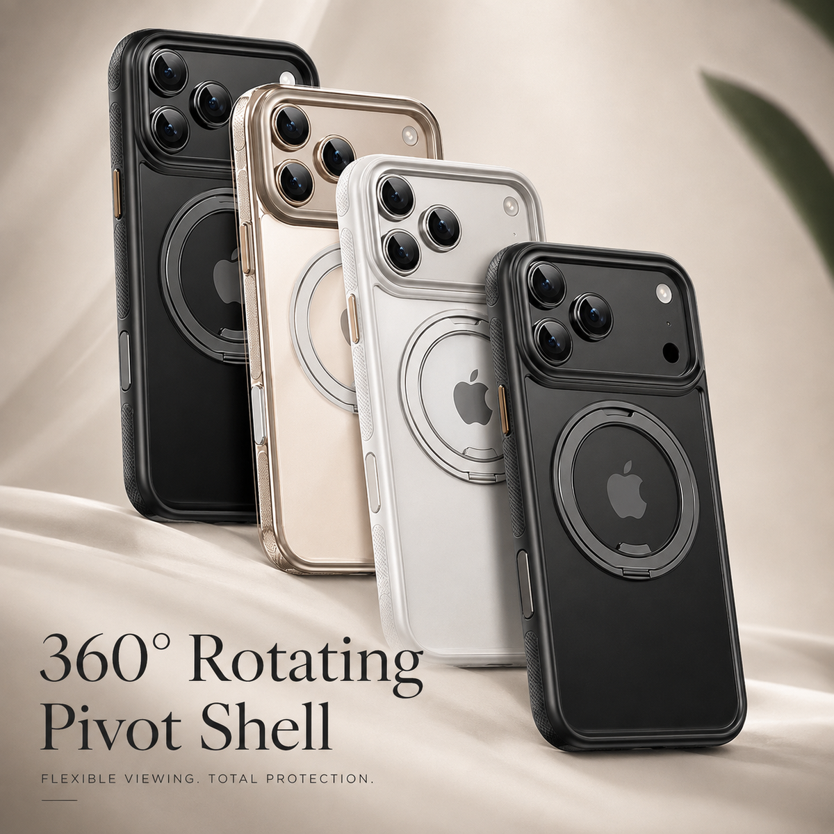 Premium iPhone Case 360° Mechanical Torque Rotating Stand MagSafe Shockproof Metal PC TPU Protective Cover for Everyday Use for Secure Daily Handling