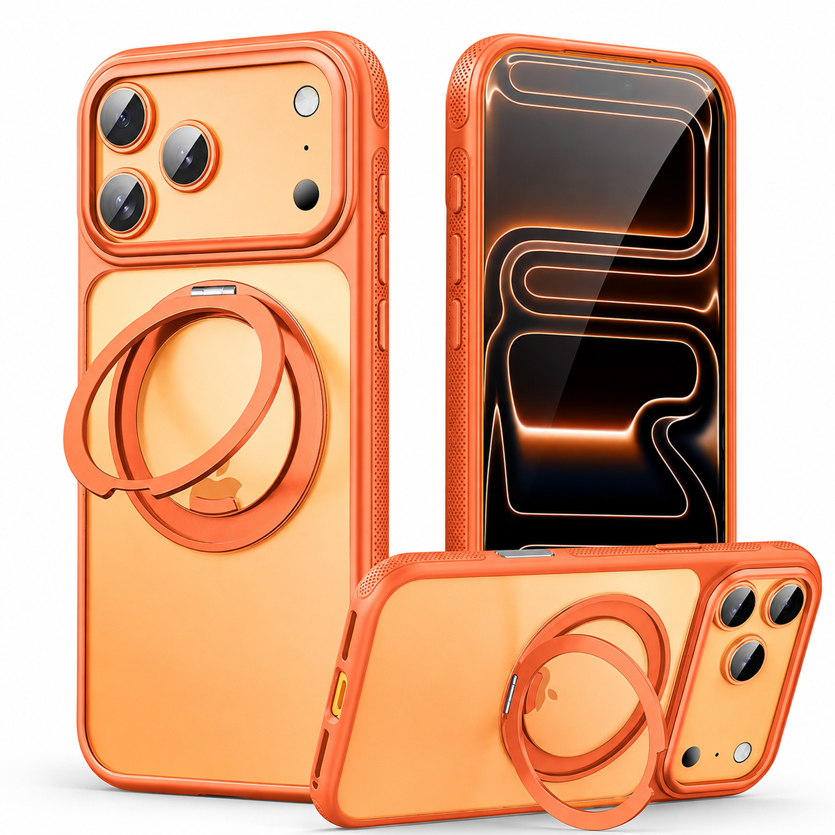 Premium iPhone Case 360° Mechanical Torque Rotating Stand MagSafe Shockproof Metal PC TPU Protective Cover for Everyday Use for Secure Daily Handling