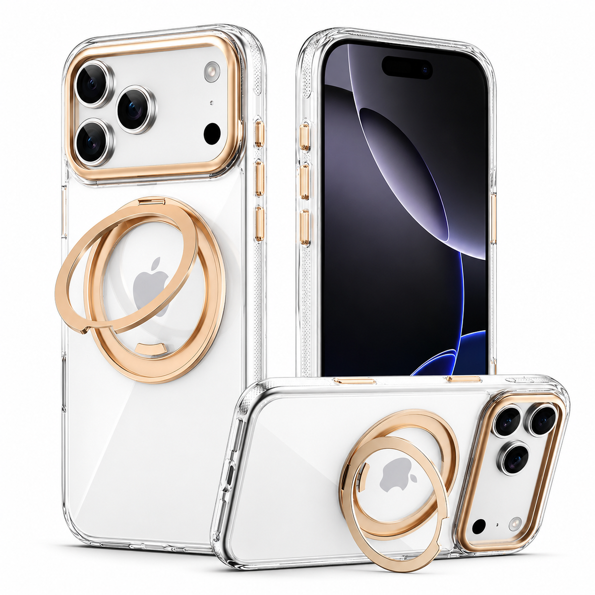 Premium iPhone Case 360° Mechanical Torque Rotating Stand MagSafe Shockproof Metal PC TPU Protective Cover for Everyday Use for Secure Daily Handling