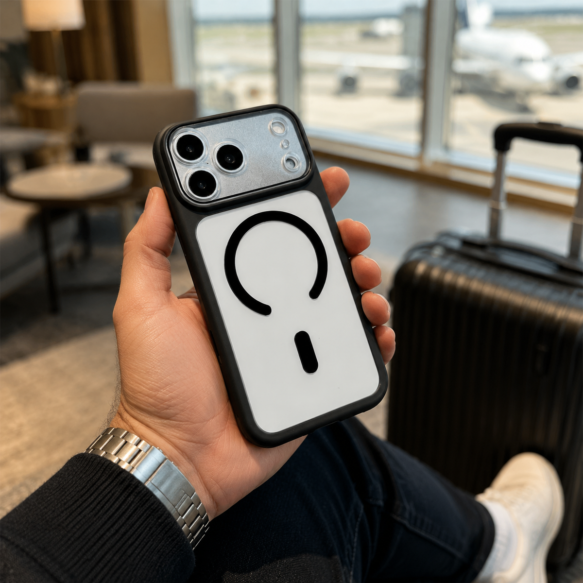 Premium iPhone Case Air Cushion Shockproof Magnetic Clear Transparent Precision Cut Slim Anti Drop Scratch Resistant Durable Protective Phone Cover Shell Case