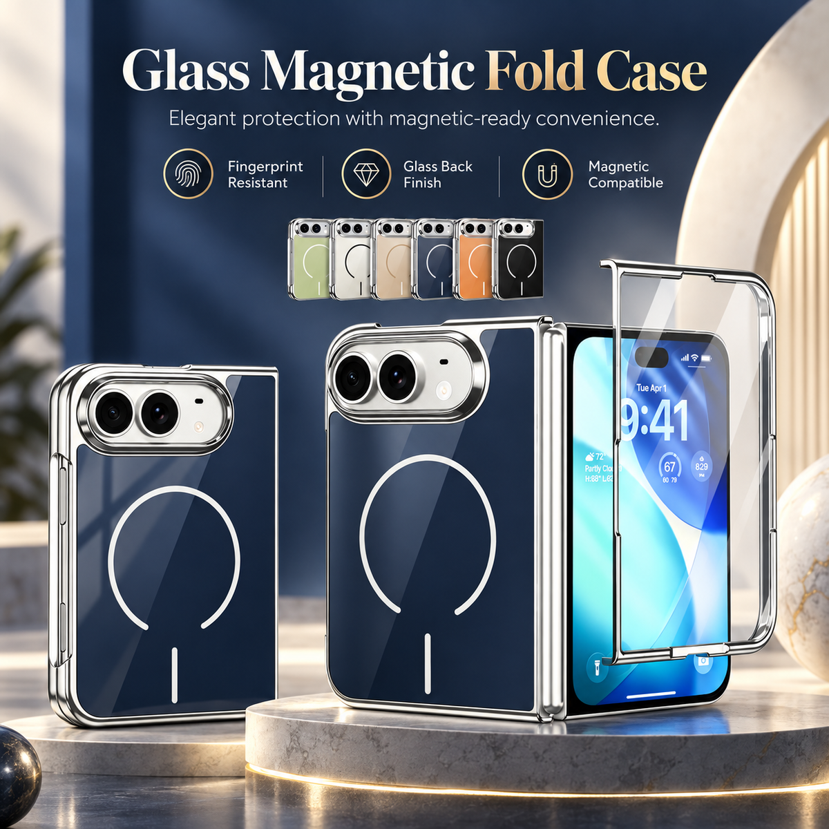 Premium iPhone Case All in One Built In Front Screen Protector Full Wrap Shockproof Foldable Cover Slim Durable Anti Drop Full Protective Phone Cover Case
