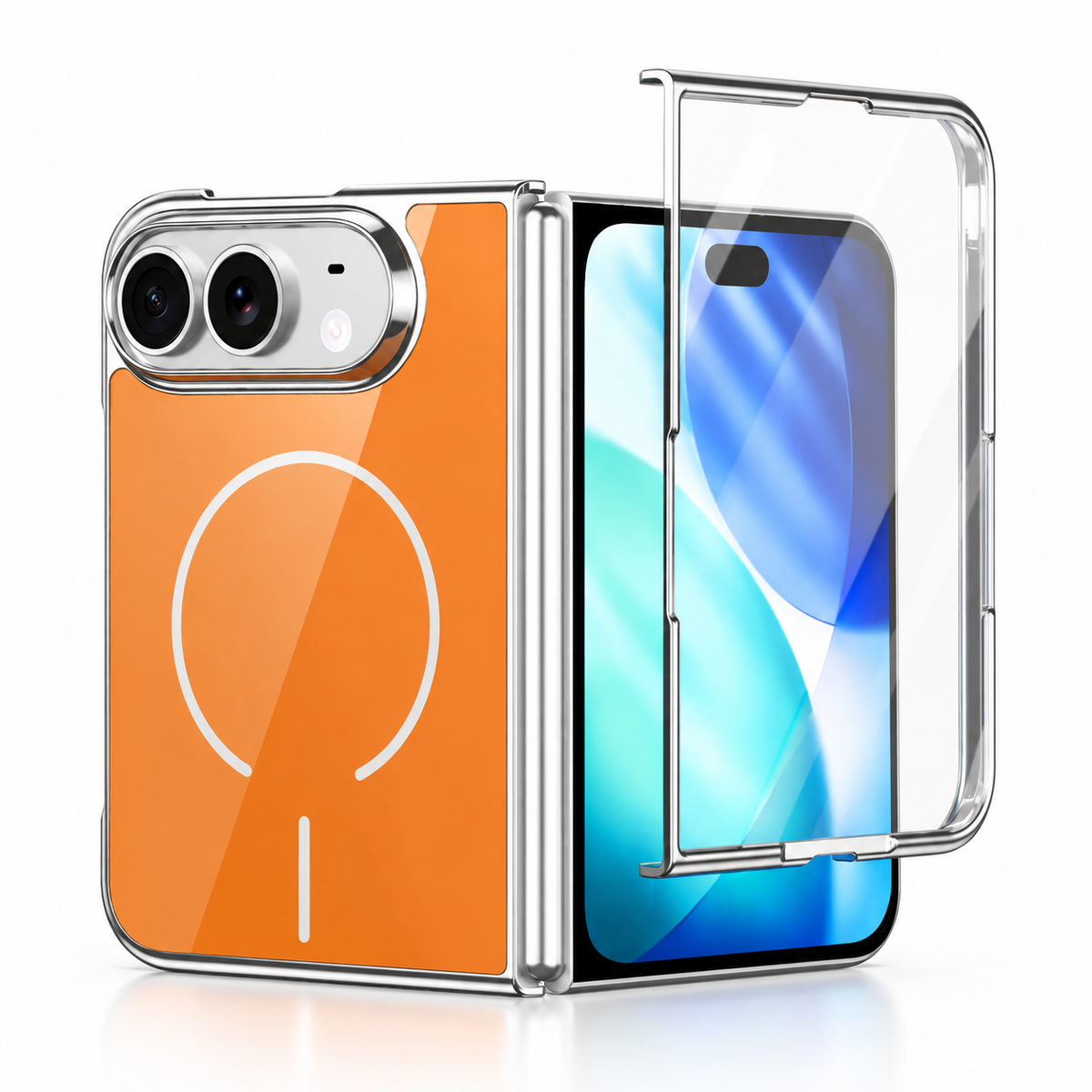 Premium iPhone Case All in One Built In Front Screen Protector Full Wrap Shockproof Foldable Cover Slim Durable Anti Drop Full Protective Phone Cover Case
