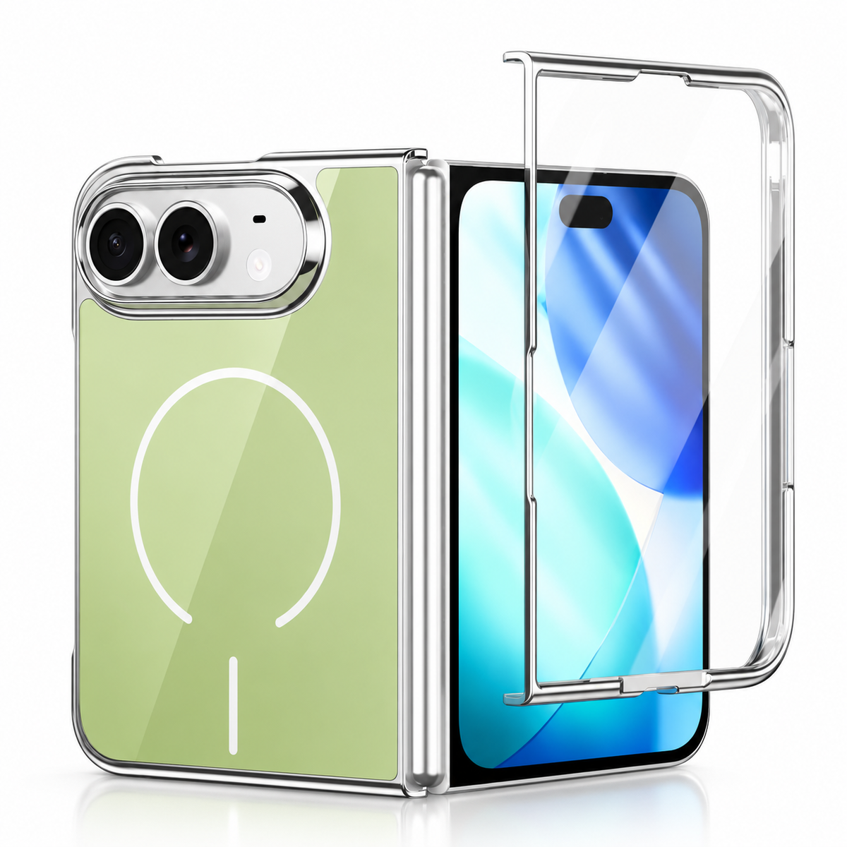 Premium iPhone Case All in One Built In Front Screen Protector Full Wrap Shockproof Foldable Cover Slim Durable Anti Drop Full Protective Phone Cover Case