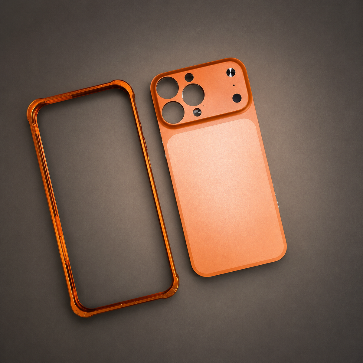 Premium iPhone Case Alloy Frame Large Window Backplane Shockproof Protective Cover Anti Fingerprint Non Slip Dustproof Slim Geometric Metal Style Case