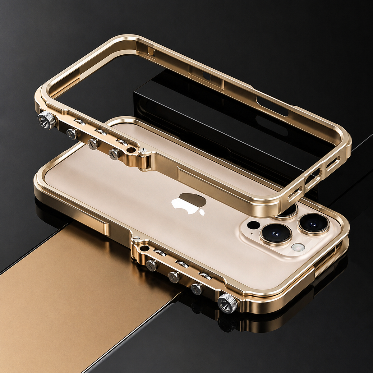 Premium iPhone Case Aluminum Alloy Bumper Magnetic Shockproof Metal Frame Heavy Duty Drop Protection Anti Scratch Slim Rugged Cover Mechanical Design