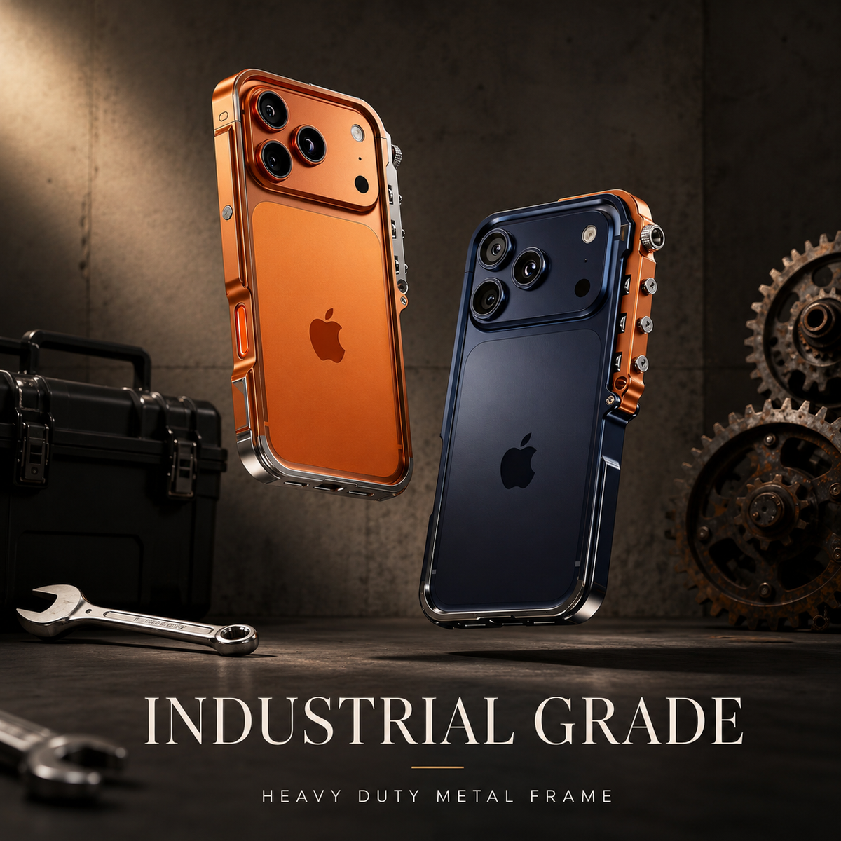Premium iPhone Case Aluminum Alloy Bumper Magnetic Shockproof Metal Frame Heavy Duty Drop Protection Anti Scratch Slim Rugged Cover Mechanical Design