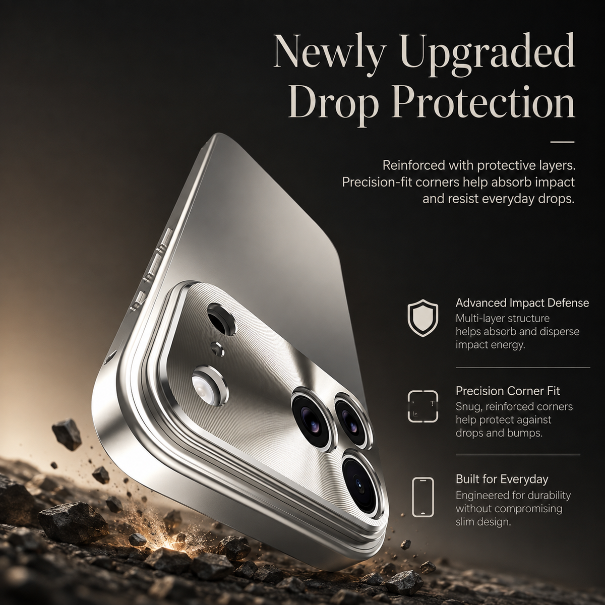 Premium iPhone Case Aluminum Alloy Frame Frosted PC Backplate Ultra Thin Shockproof Anti Scratch Anti Fingerprint Matte Protective Cover