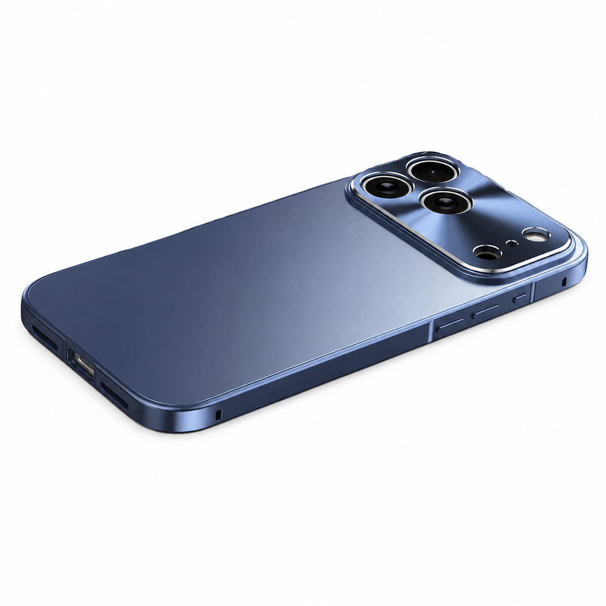 Premium iPhone Case Aluminum Alloy Frame Frosted PC Backplate Ultra Thin Shockproof Anti Scratch Anti Fingerprint Matte Protective Cover