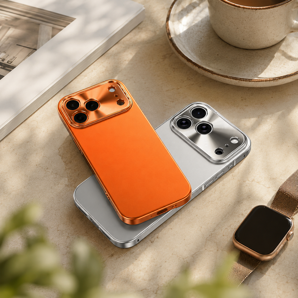 Premium iPhone Case Aluminum Alloy Frame Frosted PC Backplate Ultra Thin Shockproof Anti Scratch Anti Fingerprint Matte Protective Cover