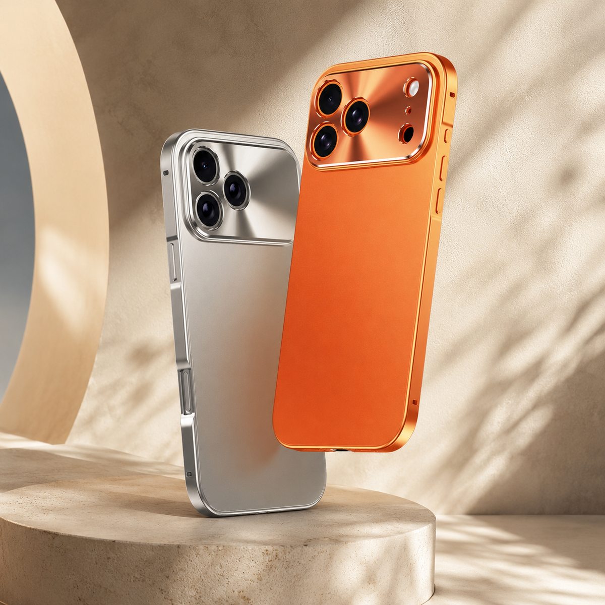 Premium iPhone Case Aluminum Alloy Frame Frosted PC Backplate Ultra Thin Shockproof Anti Scratch Anti Fingerprint Matte Protective Cover