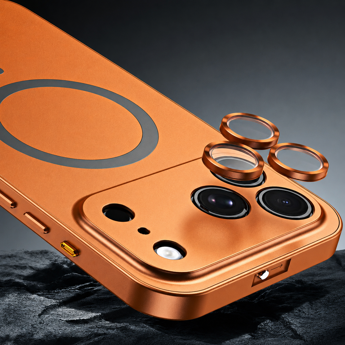 Premium iPhone Case Aluminum Alloy Magnetic MagSafe Full Coverage Shockproof Glass Lens Matte Anti Glare Wireless Charging Protective Design