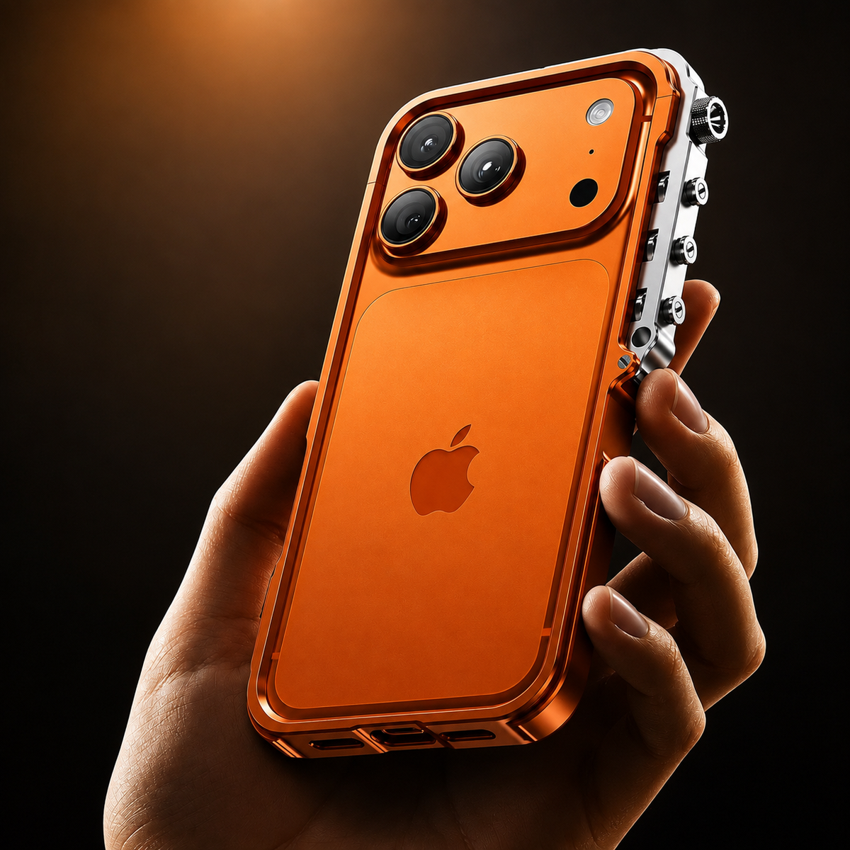 Premium iPhone Case Aluminum Alloy Mechanical Bumper Shockproof Metal Frame Heavy Duty Corner Protection Cyberpunk Industrial Slim Cover
