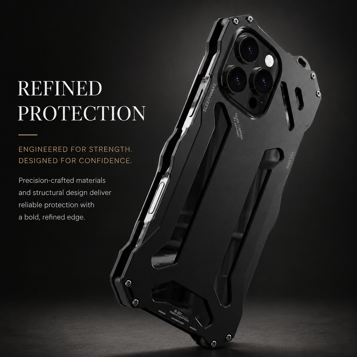 Premium iPhone Case Aluminum Alloy Metal Armor Shockproof Cooling Airflow Anti Scratch Matte Protective Cover Non Slip Full Coverage Slim Frame Design