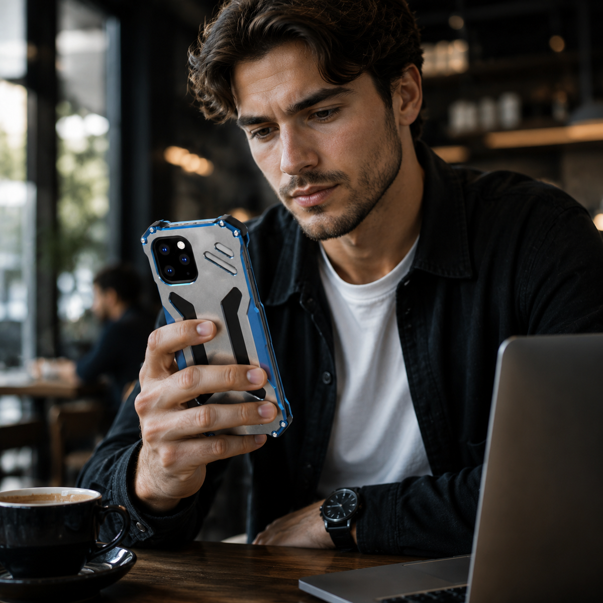 Premium iPhone Case Aluminum Alloy Metal Armor Shockproof Cooling Airflow Anti Scratch Matte Protective Cover Non Slip Full Coverage Slim Frame Design