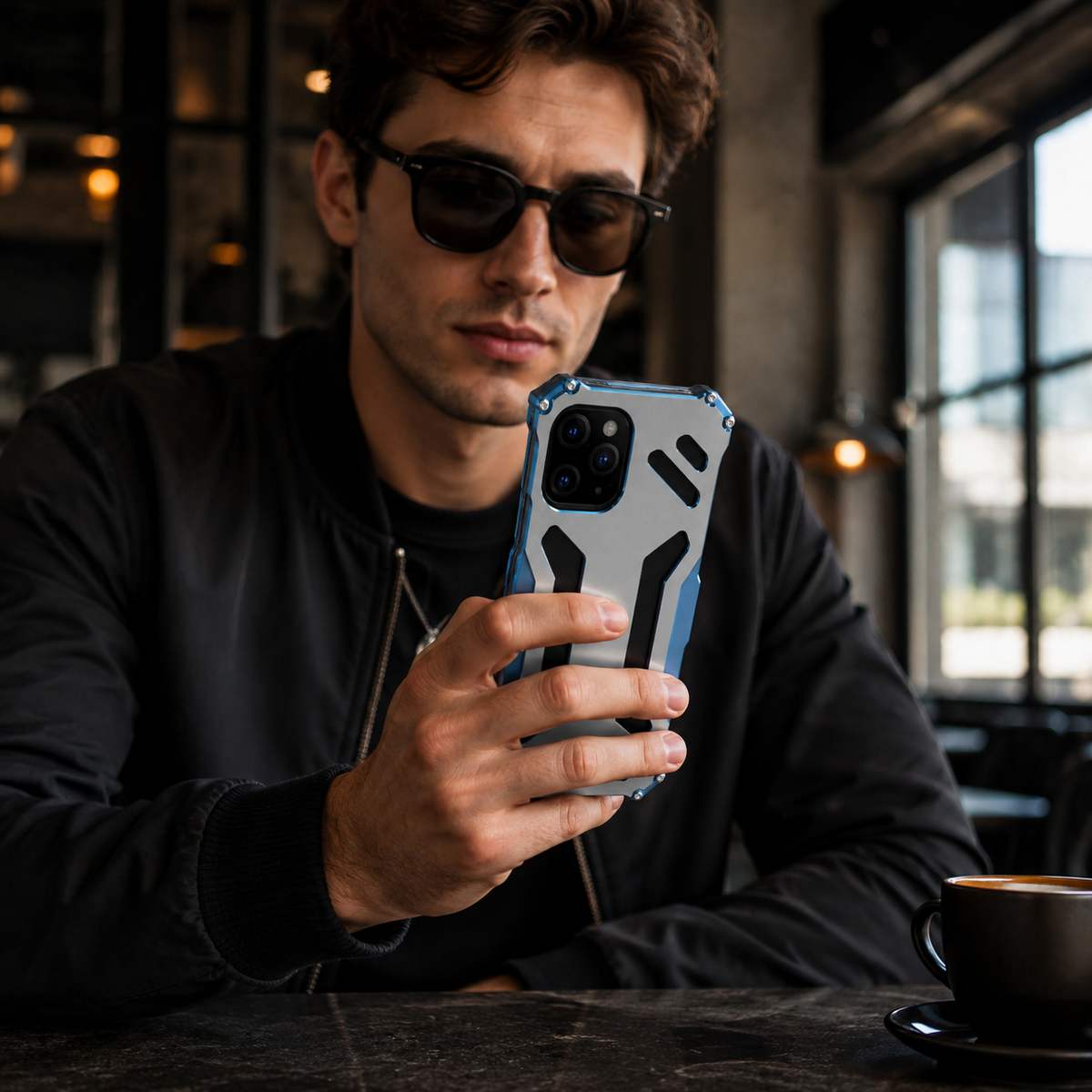 Premium iPhone Case Aluminum Alloy Metal Armor Shockproof Cooling Airflow Anti Scratch Matte Protective Cover Non Slip Full Coverage Slim Frame Design