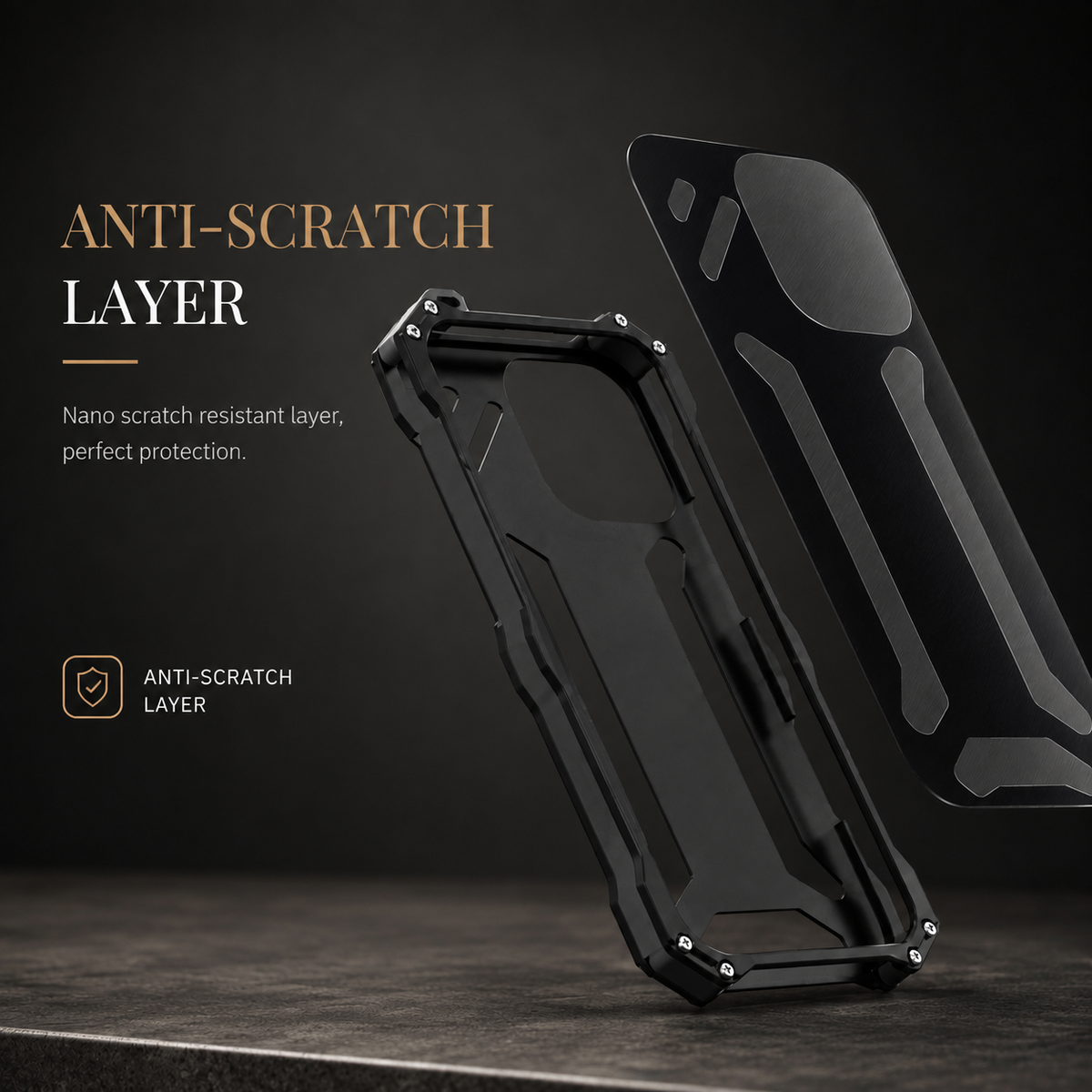 Premium iPhone Case Aluminum Alloy Metal Armor Shockproof Cooling Airflow Anti Scratch Matte Protective Cover Non Slip Full Coverage Slim Frame Design