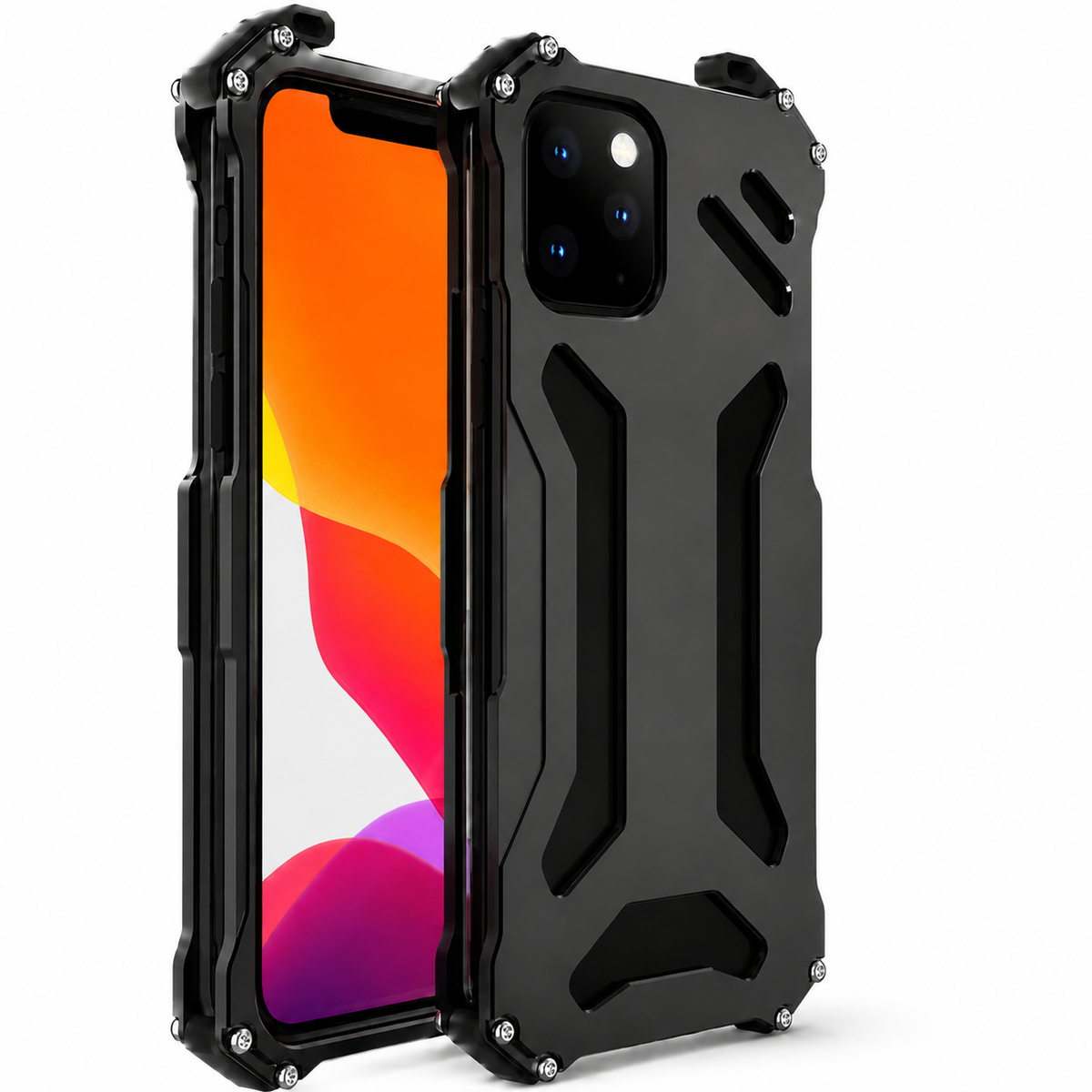 Premium iPhone Case Aluminum Alloy Metal Armor Shockproof Cooling Airflow Anti Scratch Matte Protective Cover Non Slip Full Coverage Slim Frame Design