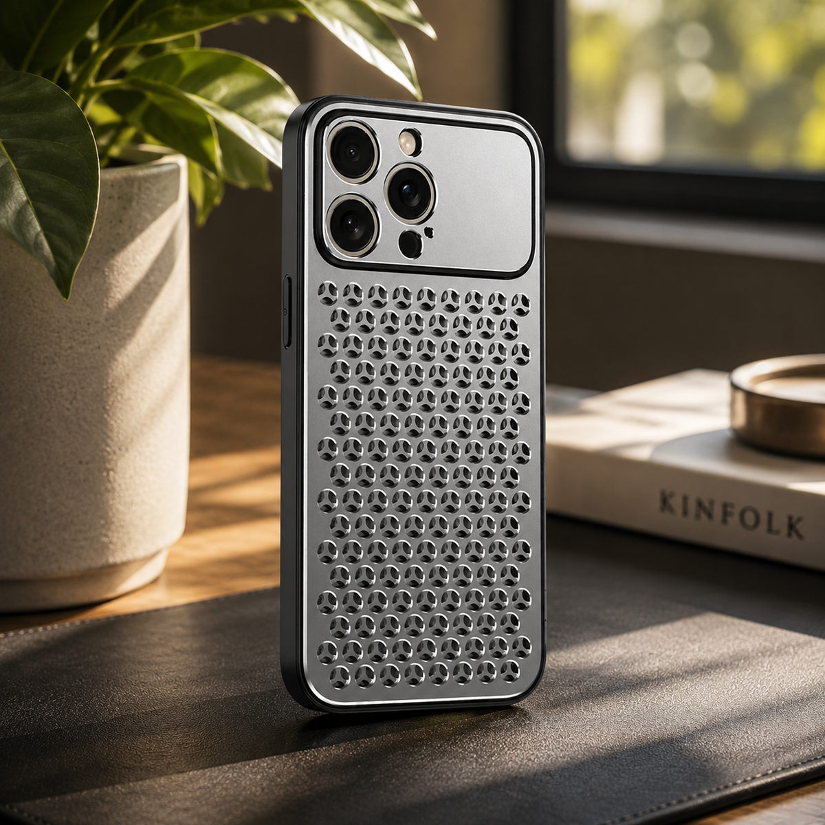 Premium iPhone Case Aluminum Alloy Metal Breathable Back Cover Anti Fingerprint Anti Scratch Dust Resistant Slim Lightweight Protective Case