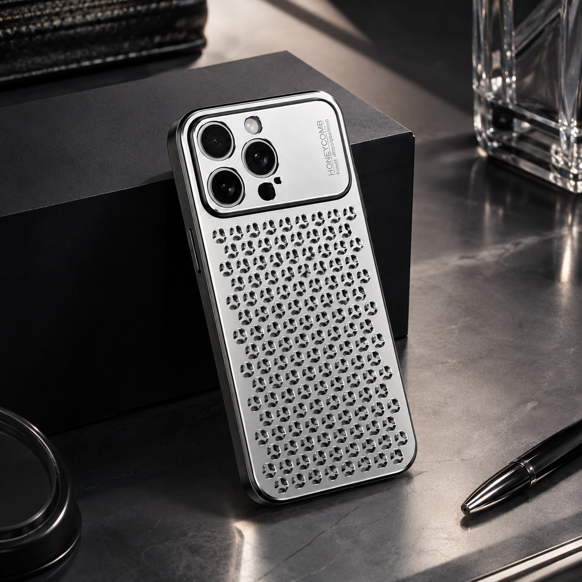 Premium iPhone Case Aluminum Alloy Metal Breathable Back Cover Anti Fingerprint Anti Scratch Dust Resistant Slim Lightweight Protective Case