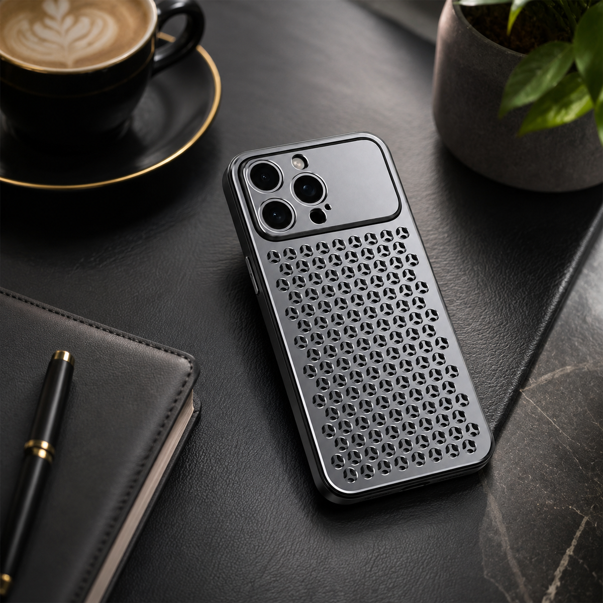 Premium iPhone Case Aluminum Alloy Metal Breathable Back Cover Anti Fingerprint Anti Scratch Dust Resistant Slim Lightweight Protective Case