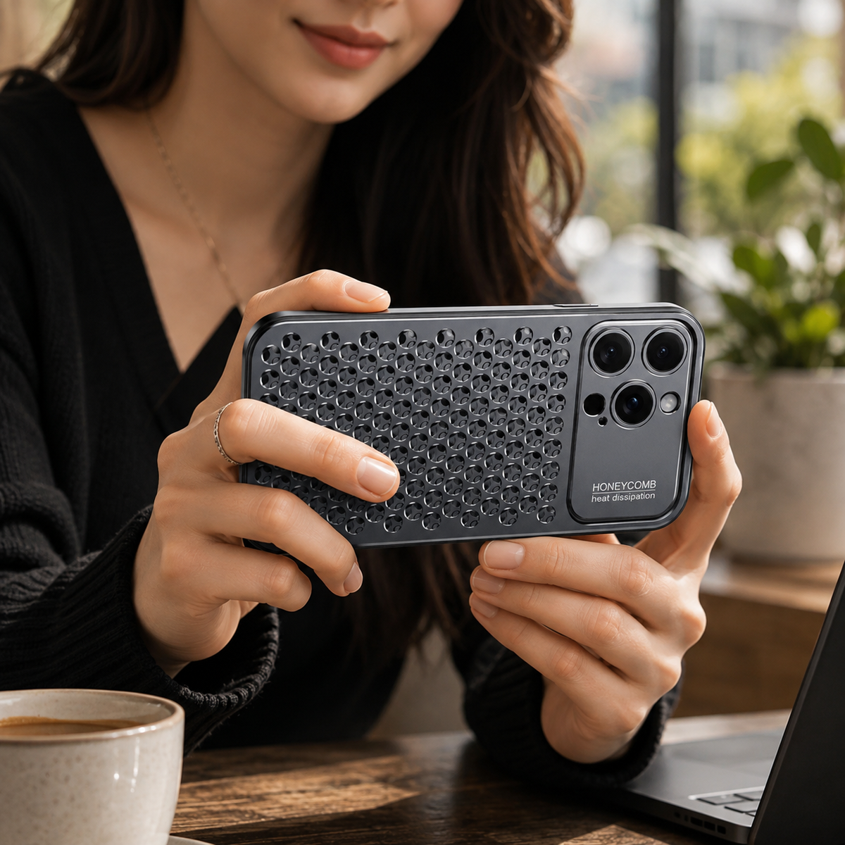 Premium iPhone Case Aluminum Alloy Metal Breathable Back Cover Anti Fingerprint Anti Scratch Dust Resistant Slim Lightweight Protective Case