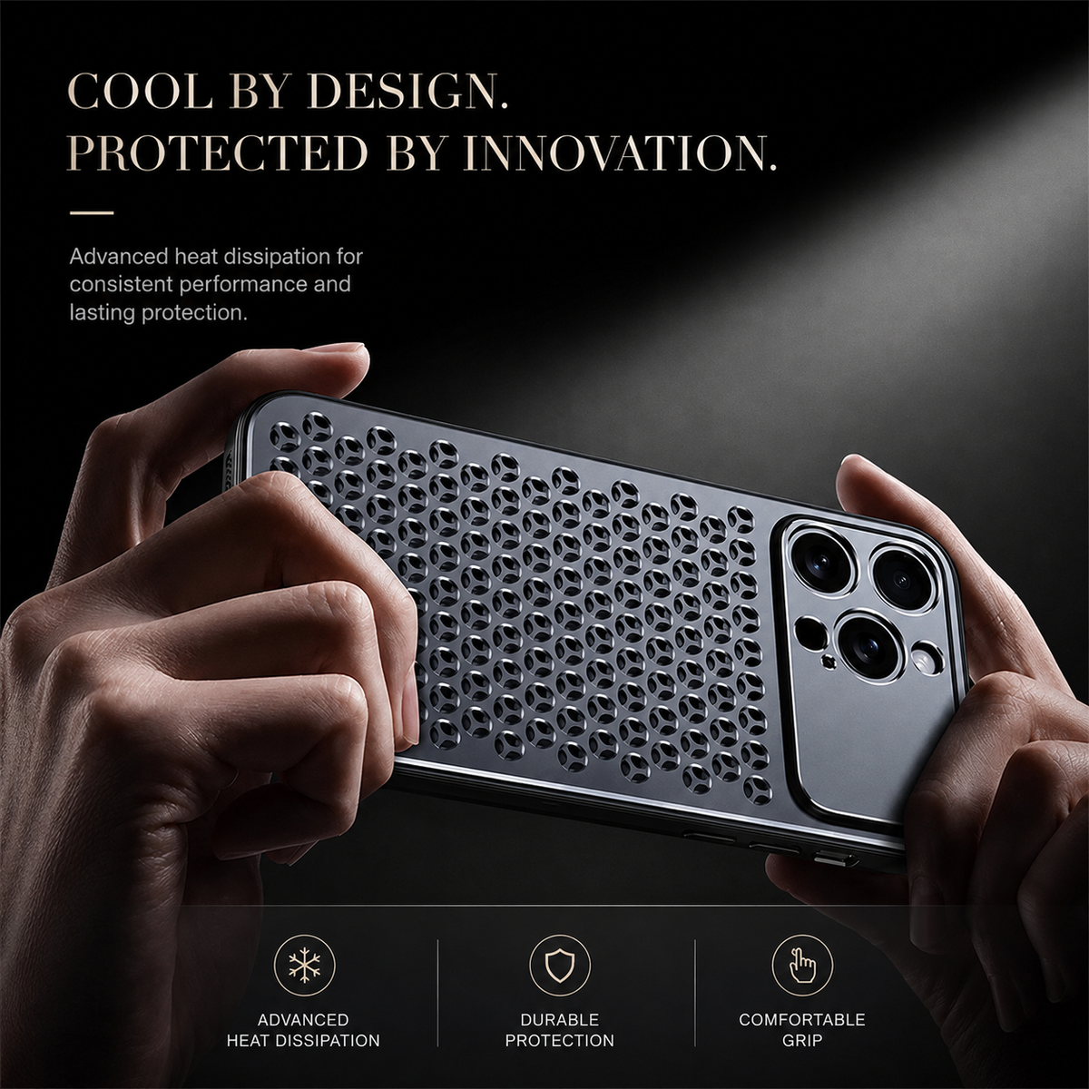 Premium iPhone Case Aluminum Alloy Metal Breathable Back Cover Anti Fingerprint Anti Scratch Dust Resistant Slim Lightweight Protective Case