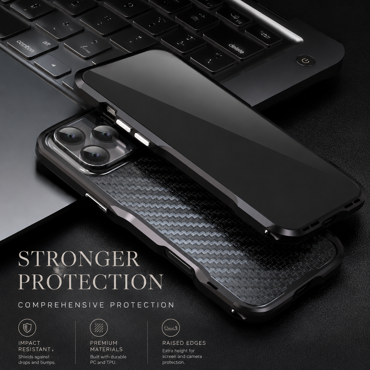 Premium iPhone Case Aluminum Alloy Metal Bumper Shockproof Edge Protection Anti Scratch Anti Fingerprint Non Slip Tough Irregular Cut Slim Protective Frame