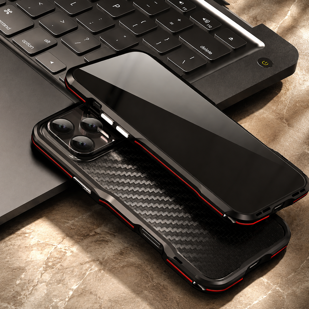 Premium iPhone Case Aluminum Alloy Metal Bumper Shockproof Edge Protection Anti Scratch Anti Fingerprint Non Slip Tough Irregular Cut Slim Protective Frame