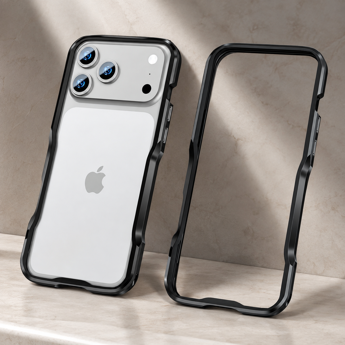 Premium iPhone Case Aluminum Alloy Metal Bumper Shockproof Edge Protection Anti Scratch Anti Fingerprint Non Slip Tough Irregular Cut Slim Protective Frame