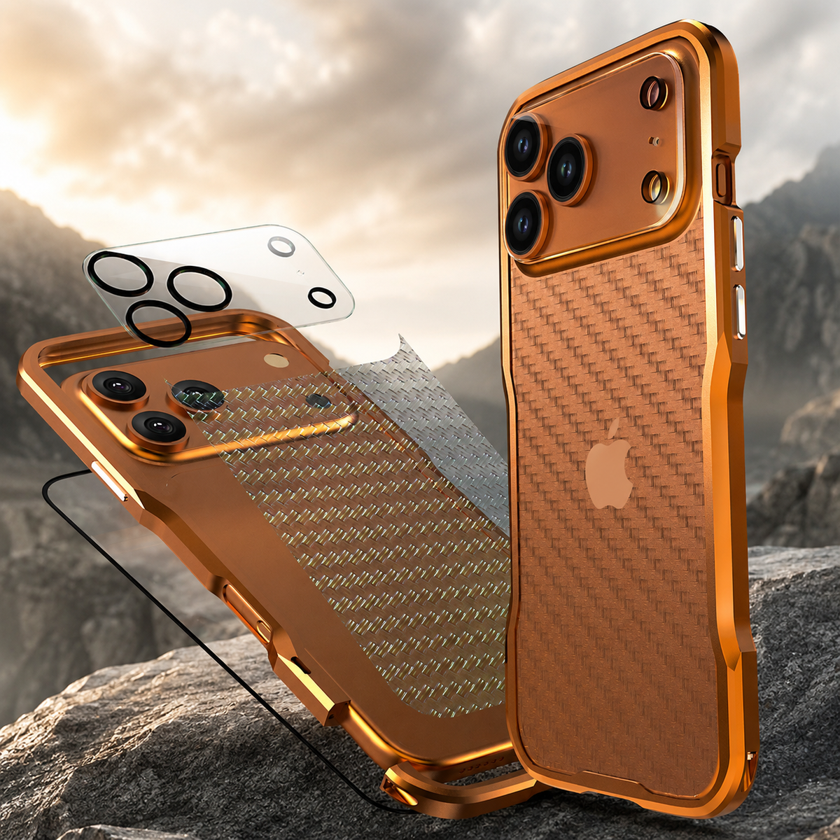 Premium iPhone Case Aluminum Alloy Metal Bumper Shockproof Edge Protection Anti Scratch Anti Fingerprint Non Slip Tough Irregular Cut Slim Protective Frame