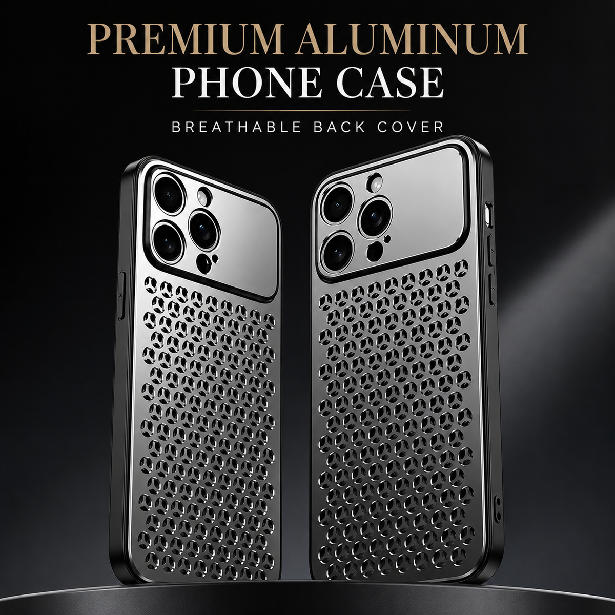 Premium iPhone Case Aluminum Alloy Metal Frame Breathable Protective Cover Anti Fingerprint Scratch Resistant Slim Lightweight Durable Design