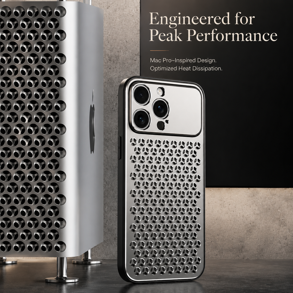 Premium iPhone Case Aluminum Alloy Metal Frame Breathable Protective Cover Anti Fingerprint Scratch Resistant Slim Lightweight Durable Design