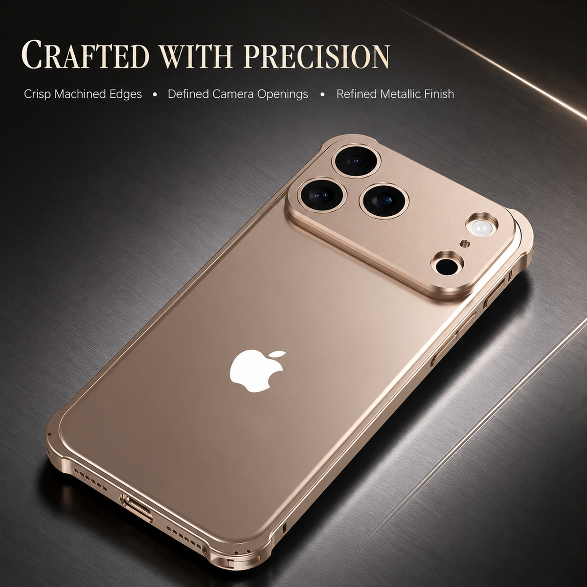 Premium iPhone Case Aluminum Alloy Metal Frame Bumper Camera Lens Protection Shockproof Slim Anti Scratch Reinforced Edge Protective Cover Case Design
