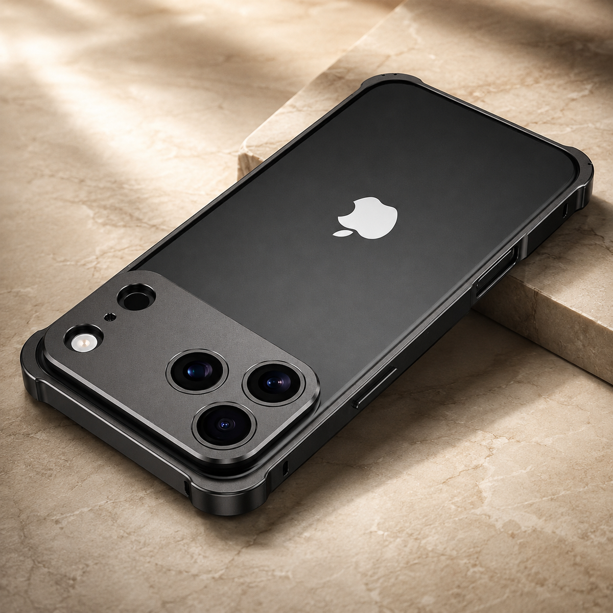 Premium iPhone Case Aluminum Alloy Metal Frame Bumper Camera Lens Protection Shockproof Slim Lightweight Reinforced Edge Protective Cover Original Finish