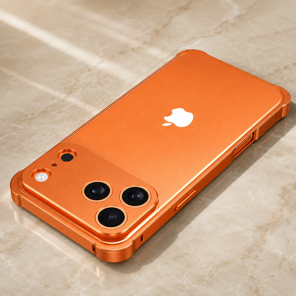 Premium iPhone Case Aluminum Alloy Metal Frame Bumper Camera Lens Protection Shockproof Slim Lightweight Reinforced Edge Protective Cover Original Finish