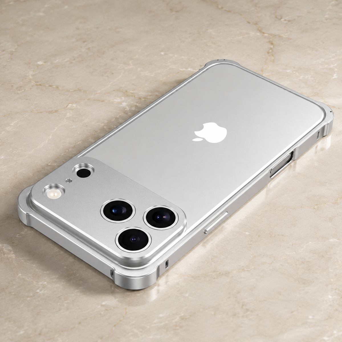Premium iPhone Case Aluminum Alloy Metal Frame Bumper Camera Lens Protection Shockproof Slim Lightweight Reinforced Edge Protective Cover Original Finish