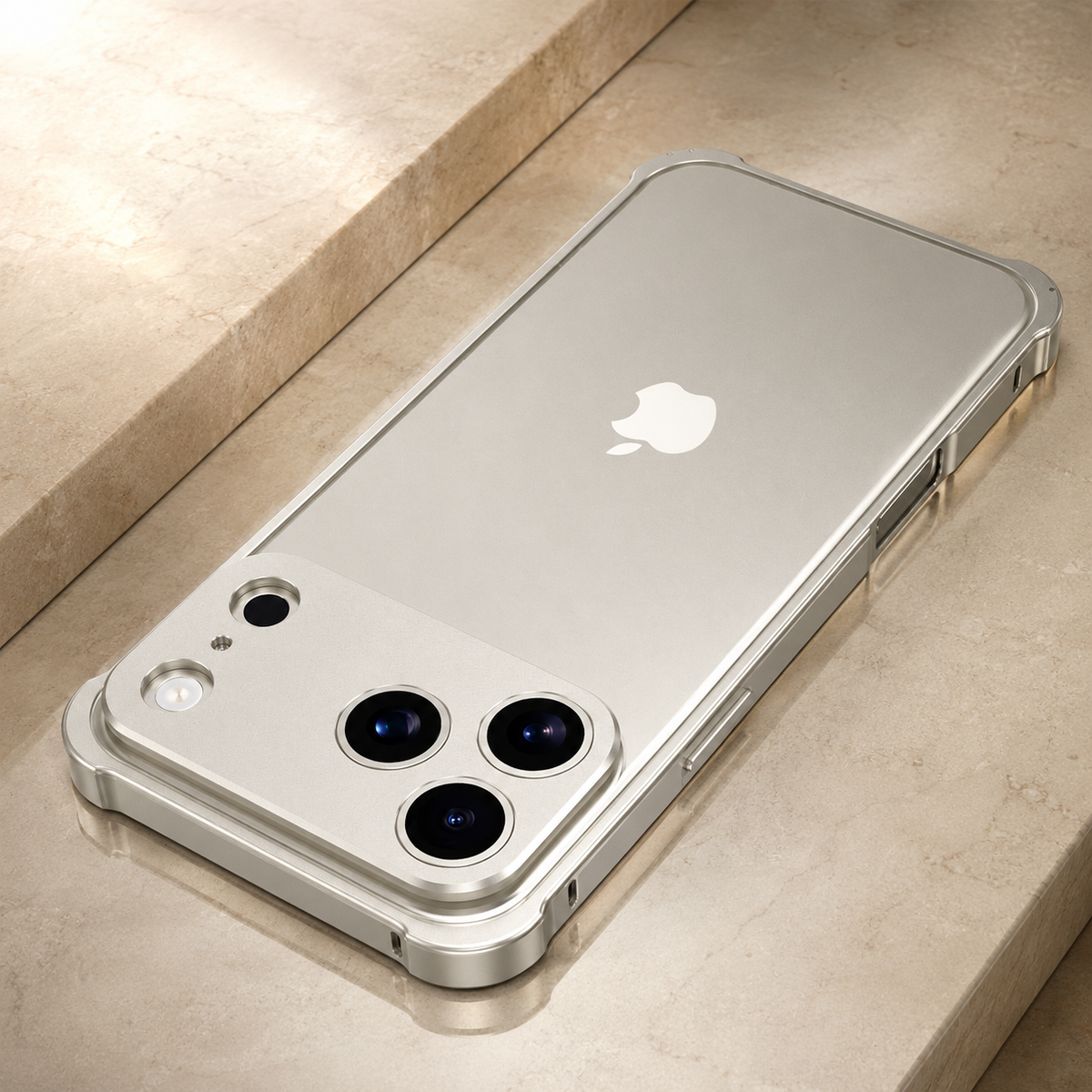 Premium iPhone Case Aluminum Alloy Metal Frame Bumper Camera Lens Protection Shockproof Slim Lightweight Reinforced Edge Protective Cover Original Finish