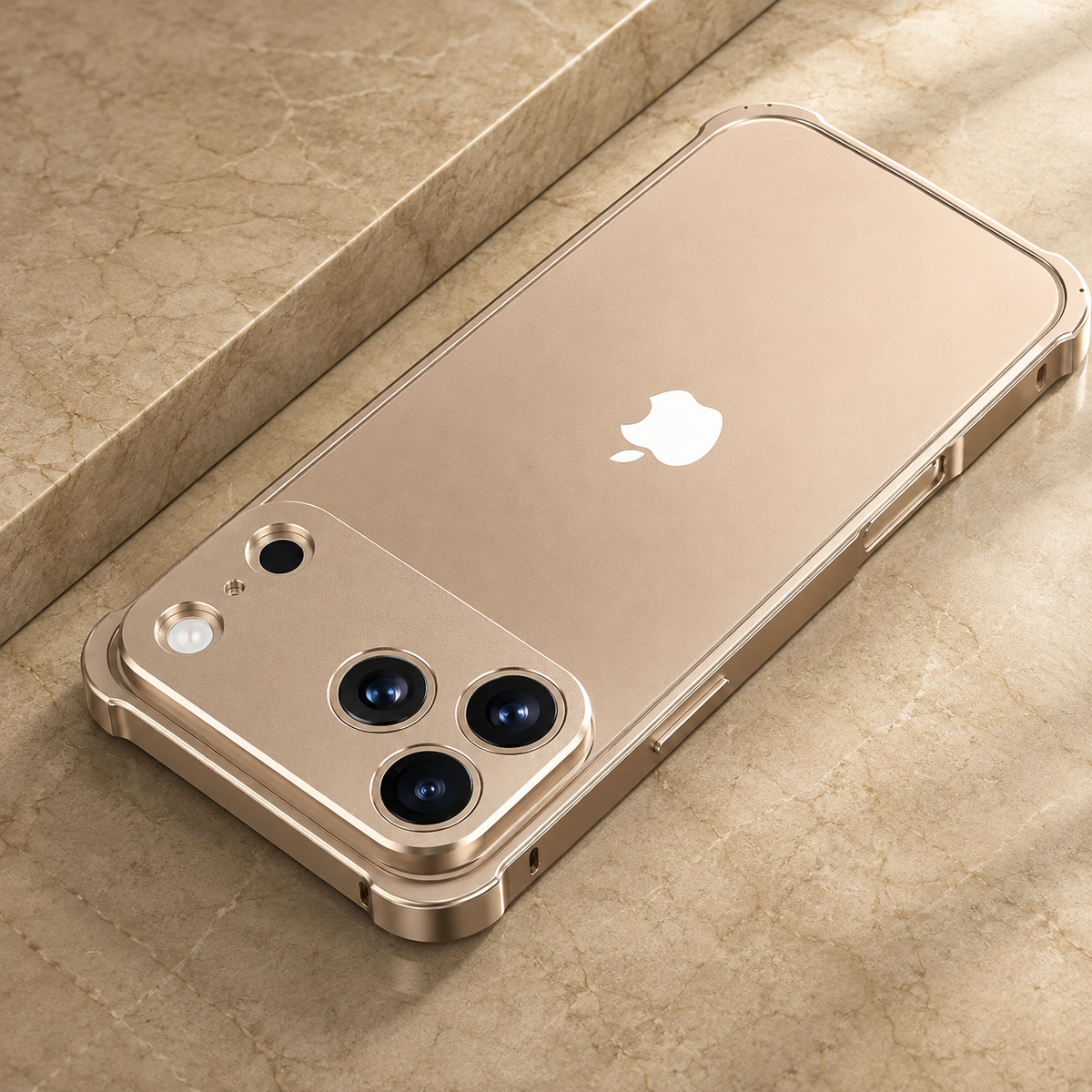 Premium iPhone Case Aluminum Alloy Metal Frame Bumper Camera Lens Protection Shockproof Slim Lightweight Reinforced Edge Protective Cover Original Finish