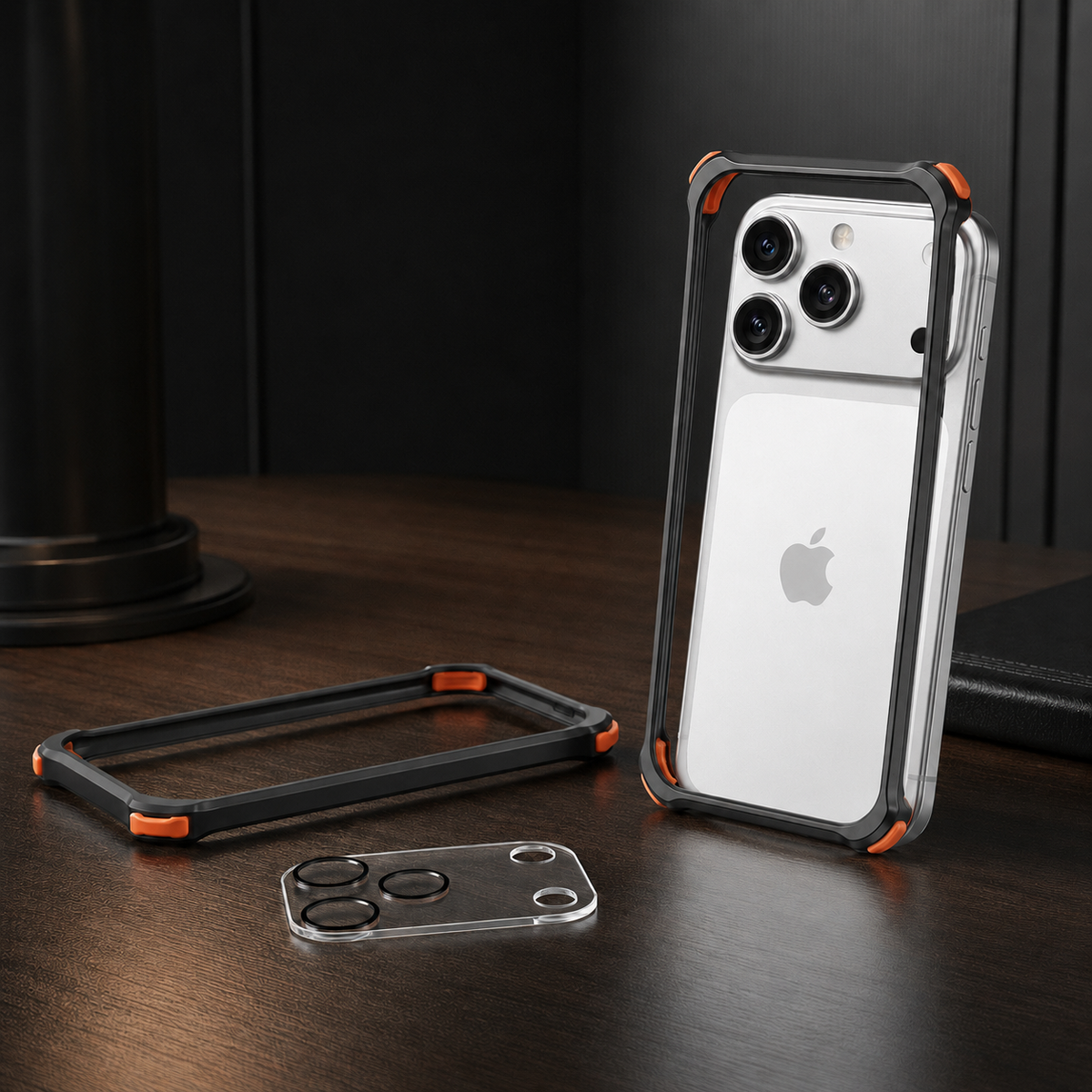 Premium iPhone Case Aluminum Alloy Metal Frame Lens Protector Silicone Lining Shockproof Anti Scratch Non Slip Tough Protective Bumper Cover Case Design