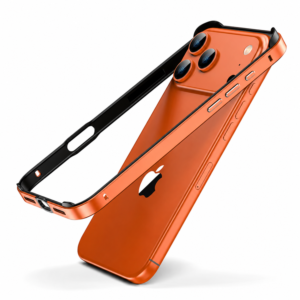 Premium iPhone Case Aluminum Alloy Silicone Hybrid Bumper Heat Dissipation Metal Frame Anti Scratch Anti Fingerprint Slim Protective Cover