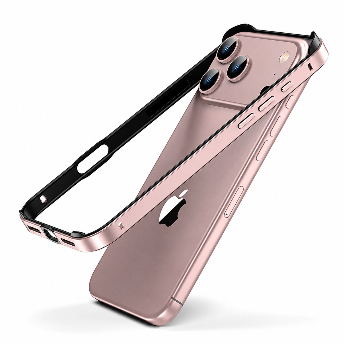 Premium iPhone Case Aluminum Alloy Silicone Hybrid Bumper Heat Dissipation Metal Frame Anti Scratch Anti Fingerprint Slim Protective Cover