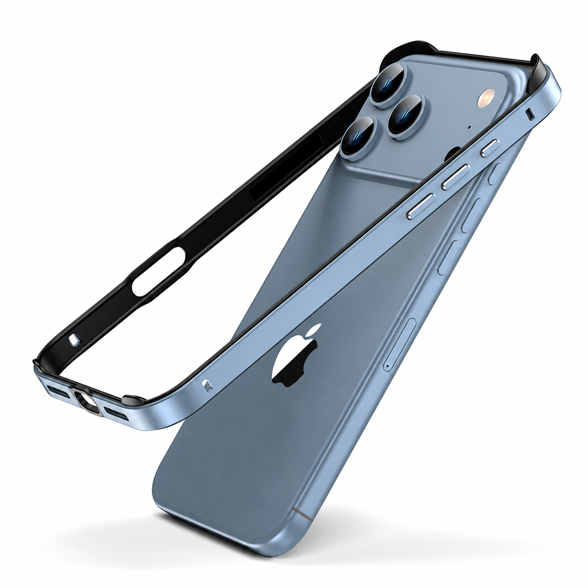 Premium iPhone Case Aluminum Alloy Silicone Hybrid Bumper Heat Dissipation Metal Frame Anti Scratch Anti Fingerprint Slim Protective Cover