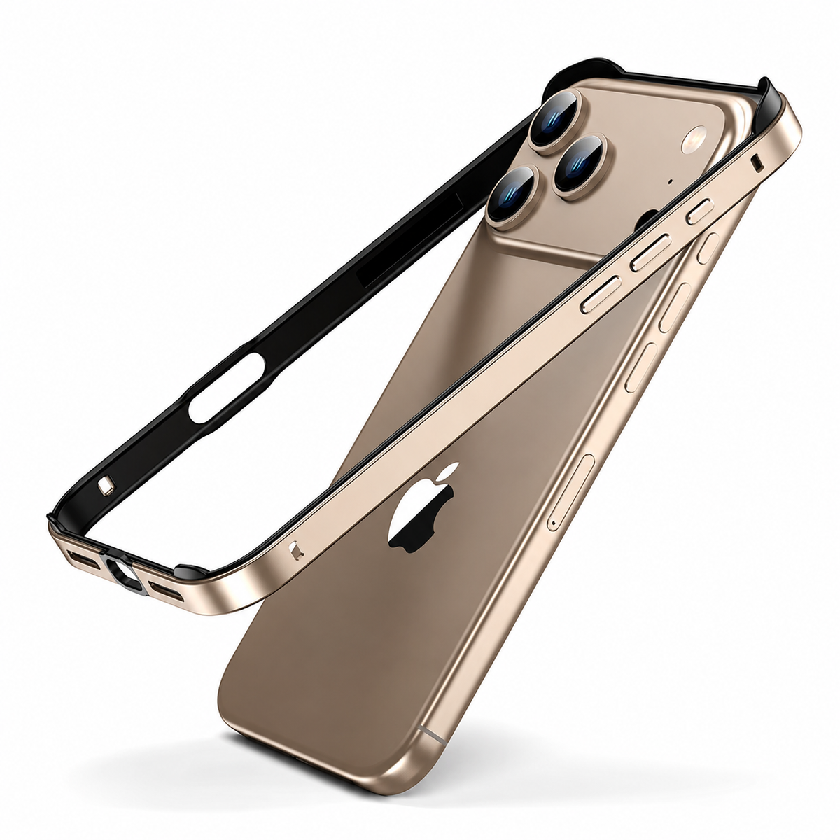 Premium iPhone Case Aluminum Alloy Silicone Hybrid Bumper Heat Dissipation Metal Frame Anti Scratch Anti Fingerprint Slim Protective Cover