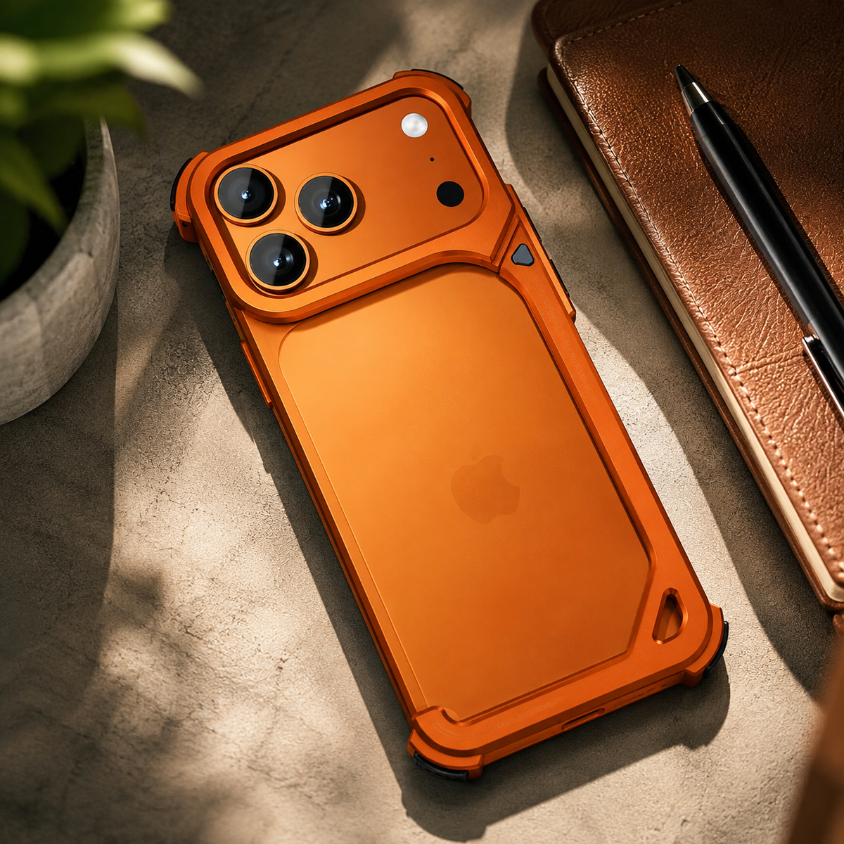 Premium iPhone Case Aluminum Frame MagSafe Compatible Lens Holder Wireless Charging Slim Metal Shockproof Anti Scratch Non Slip Protective Design