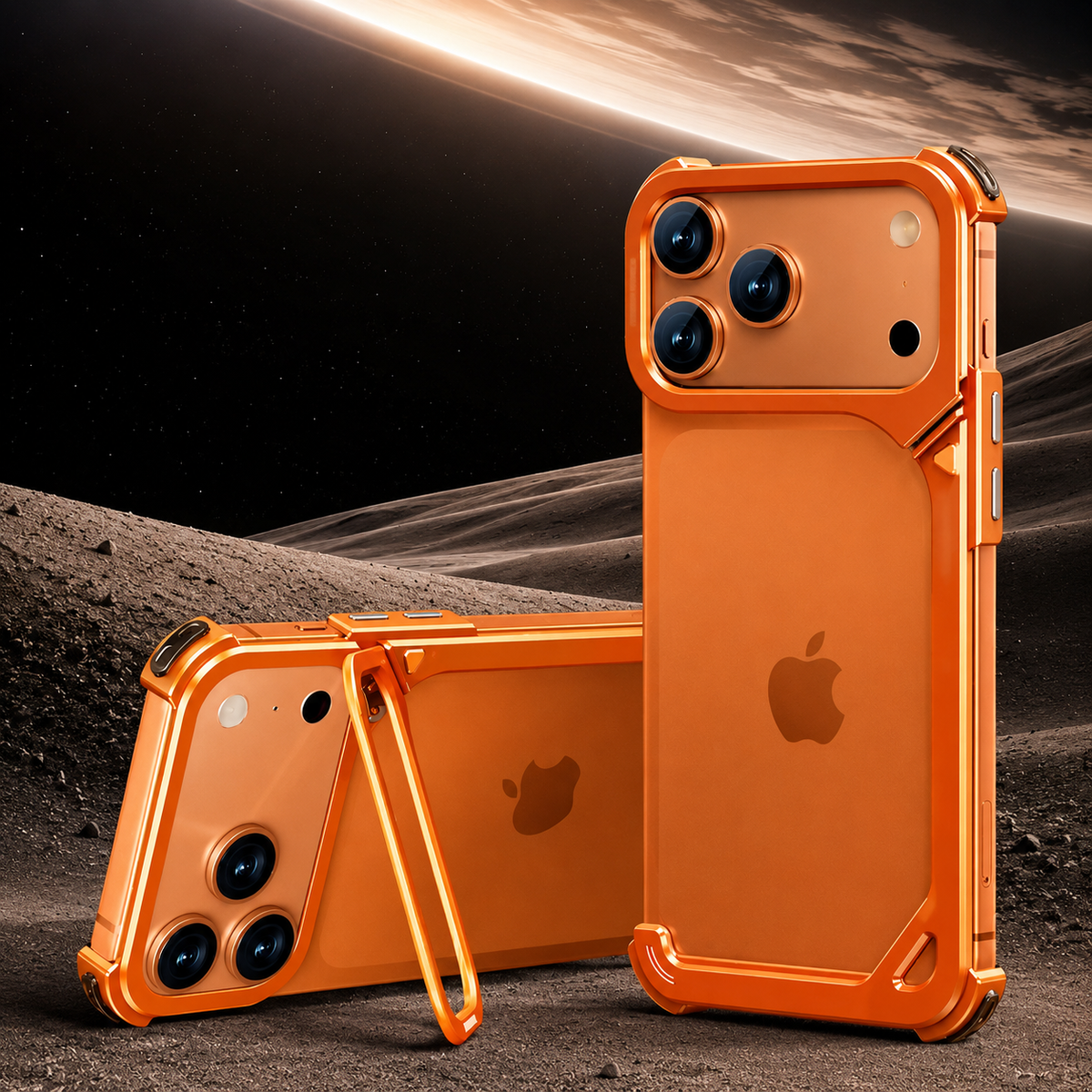 Premium iPhone Case Aluminum Frame MagSafe Compatible Lens Holder Wireless Charging Slim Metal Shockproof Anti Scratch Non Slip Protective Design