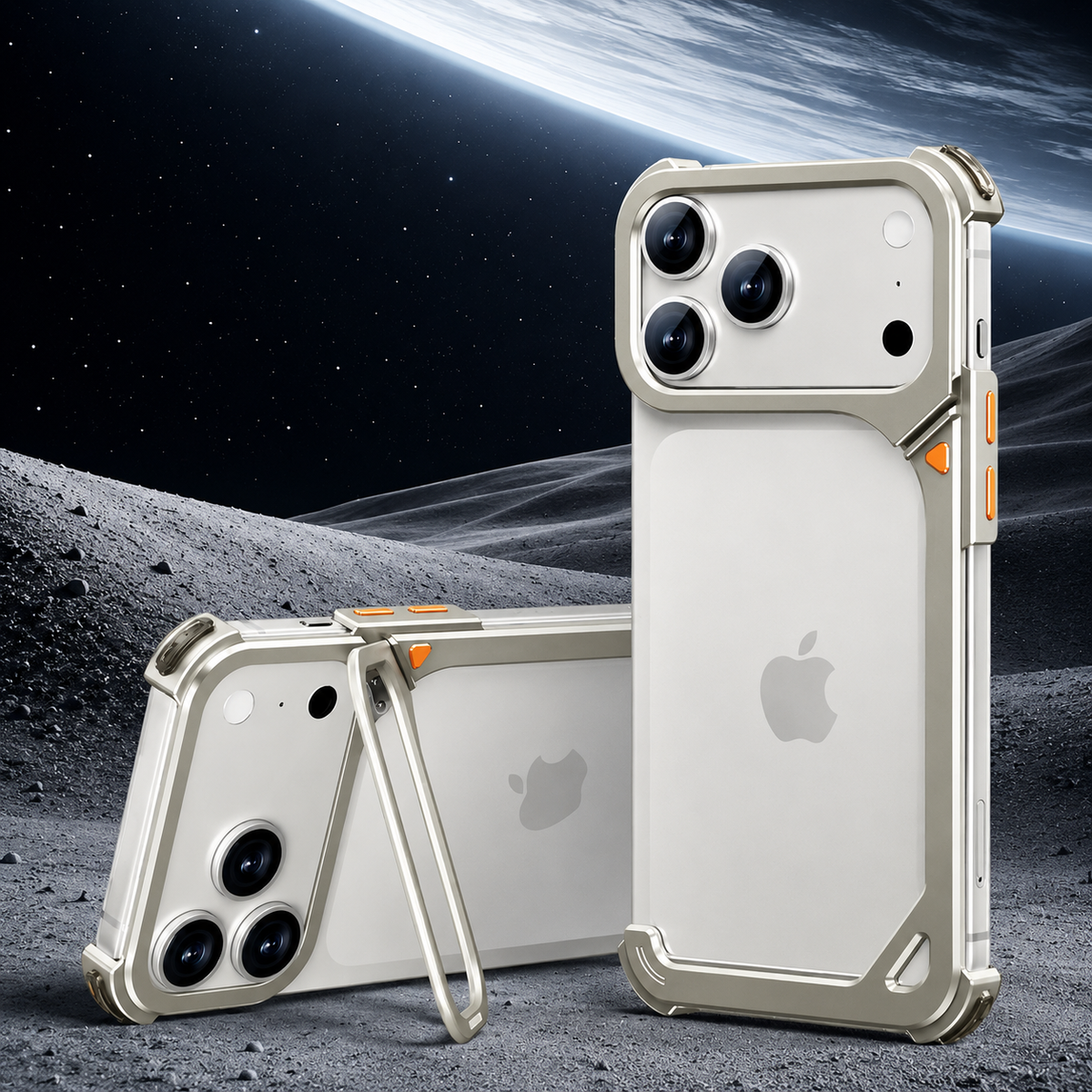 Premium iPhone Case Aluminum Frame MagSafe Compatible Lens Holder Wireless Charging Slim Metal Shockproof Anti Scratch Non Slip Protective Design